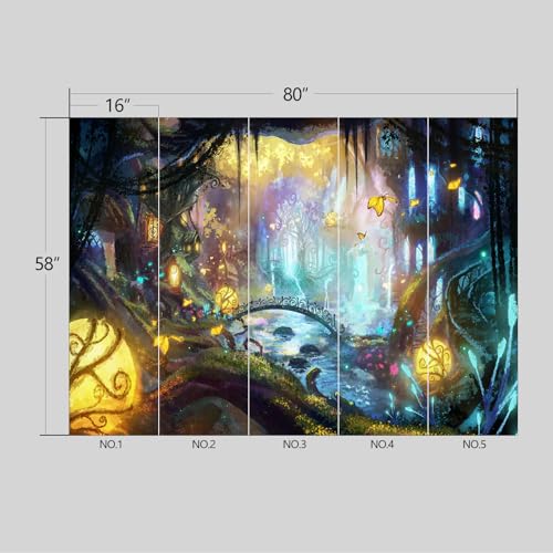 Enchanted Forest Wallpaper Peel and Stick Wall Mural for Bedroom Living Room
