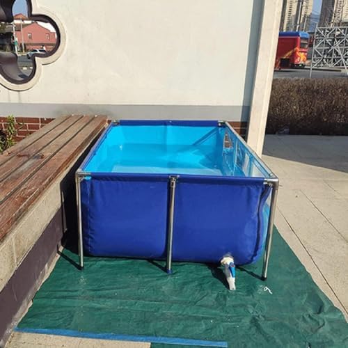 Flexible PVC Canvas Fish Breeding Tank with Steel Frame - 50x40x30cm Aquatic Pets Pool, Backyard Pond, Clear Viewing Window, Easy Assembly, Ideal for Fish and Aquatic Pets