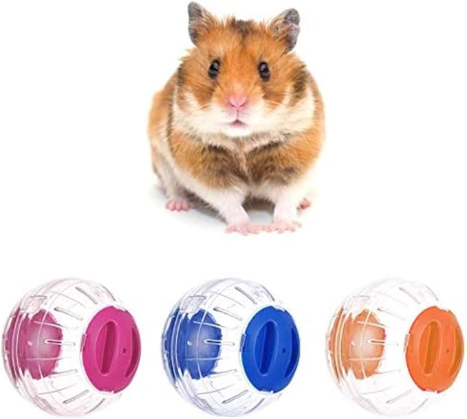 Mini New Cute Dwarf Hamster Running Ball 4.72 Inches Crystal Ball for Hamsters Small Silent Exercise Wheel Cage Accessories for Hamsters Less Than 4 inches 10 cm in Length (Orange)