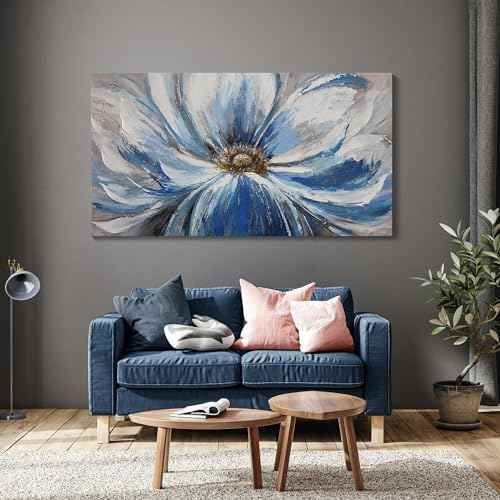 Large Blue Wall Art Framed