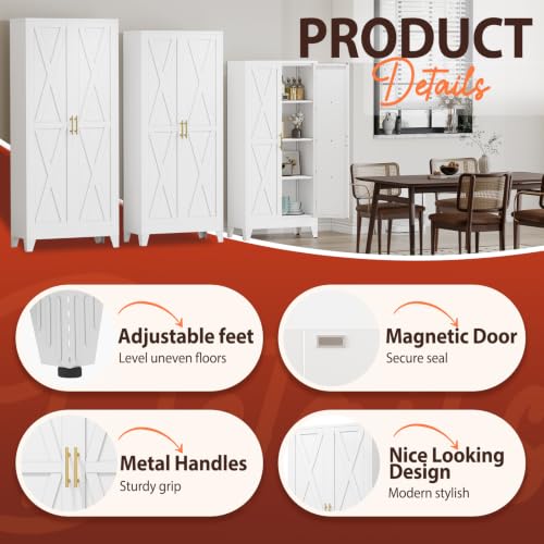 71" H Kitchen Storage Cabinet with Doors