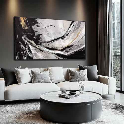 Abstract Framed Wall Decor Vintage Wall Art Neutral Canvas Poster 24"x48" Large Pictures for Living Room Office Decorations