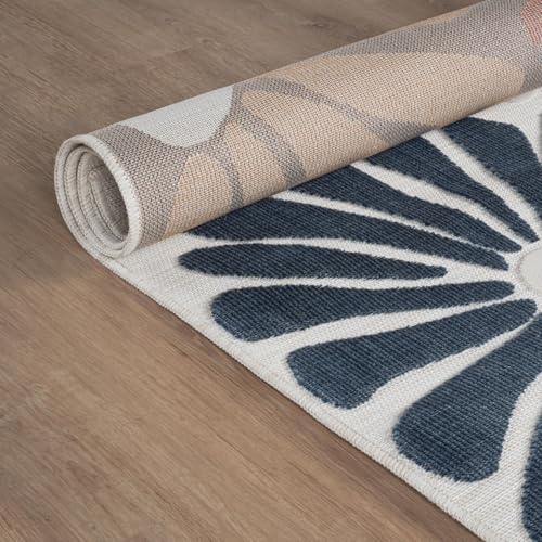 Outdoor Rug 8x10 Modern Floral Tropical Area Rugs for Outdoor and Indoor Patio Easy to Clean Non Shedding Living Room Porch Garden Washable Outside Carpet (80 Sq Ft)
