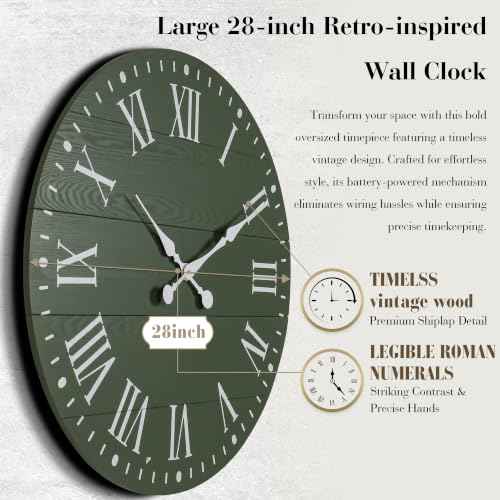 Large Wall Clock with Roman Numeral