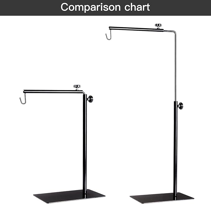 BETAZOOER Reptile Lamp Stand Adjustable 15-31 Inch Floor Light Holder Lamp Hanging Bracket Metal Support for Reptile Glass Terrarium Heating Light