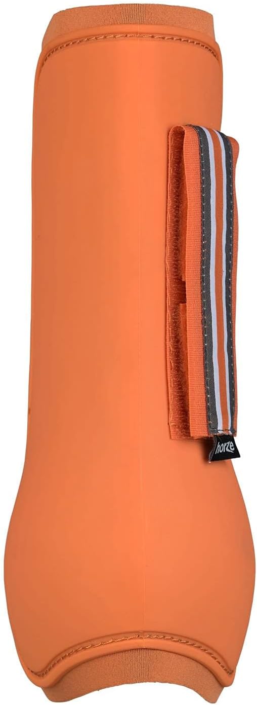 HORZE Adepto Open Front Tendon Boots | Durable Shell with Neoprene Lining - Coral Gold - Pony