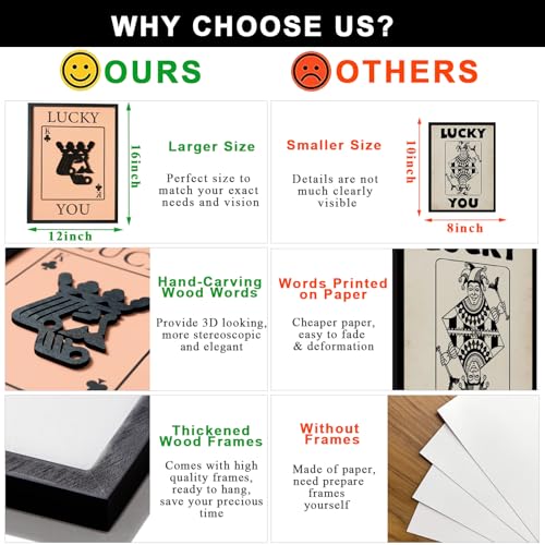 3D Wood Poker Wall Art (3 Count)