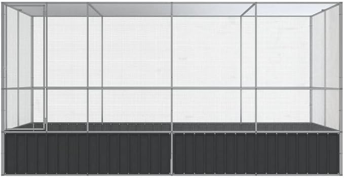 Steel Aviary with Extension, Large Bird Cage with Lockable Door, Aviary Spacious and Versatile Cage Ideal for Parakeets, Parrots, Lovebirds, Cockatiels, Pigeons, 164.6"x81.5"x83.5",-281