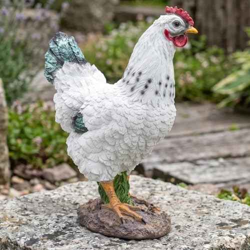Farmhouse Rooster Statue Outdoor Garden Decor