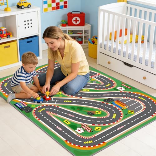 Kids Rug Playmat City Life Playroom Rug Activity Mat for Kids Toy Car Kids Carpet for Playroom Living Room (24 Sq Ft)