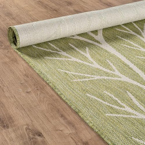 Washable Indoor Outdoor Rug 5x7 Modern Area Rugs Branch Pattern Non Shedding Waterproof Easy Clean Patio Deck Porch Living Room Bedroom Garden RV (35 Sq Ft)
