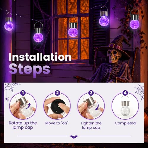 Solar Hanging Lights Outside Halloween Decoration Lanterns 8 PC (8 Count)