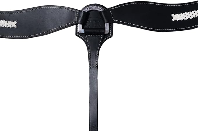 Western Horse Breast Collar - Hand-Tooled Leather Tack for Barrel Racing, Roping & Trail Riding - Durable Adjustable Fit - Rodeo & Show-Quality Equestrian Gear