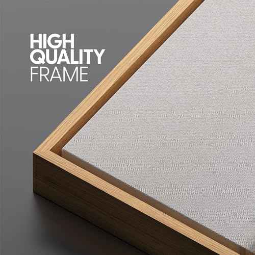 Extra Large Framed Canvas Print Wall Art Neutral Earth Tone Desert Landscape Minimalist Terracotta and Grey Long Retro Fine Art Illustrations Decorative Colorful for Bedroom