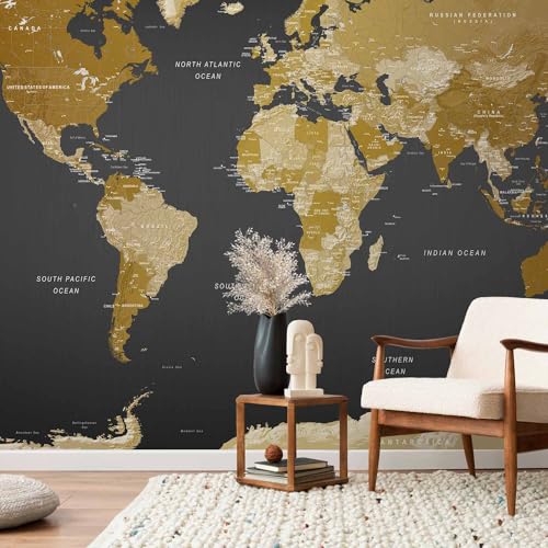 Wall Mural World Map 138x101 in (96.44 Sq Ft)