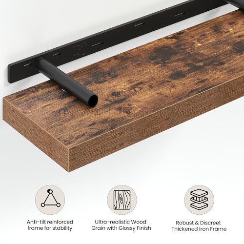 24 Inch Floating Shelves Wall Mounted for Display (2 Count)