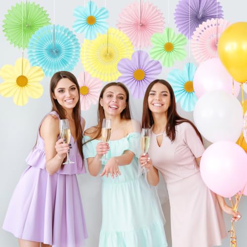 12 Pcs Pastel Paper Fans