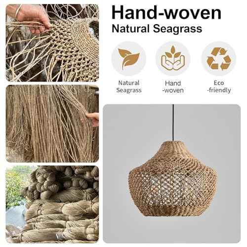 Woven Seagrass Pendant Light (2 Count)