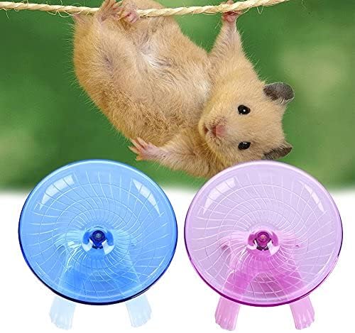 Litewoo Hamster Wheel Flying Saucer Exercise Toys, Silence Quite Spinner, for Gerbil Rat Mouse Mice Dwarf Hamster and Other Small Animal（Dark Red）