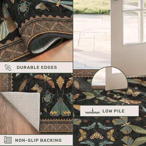 Green and Black 3x12 Long Runner Rugs for Hallway (36 Sq Ft)