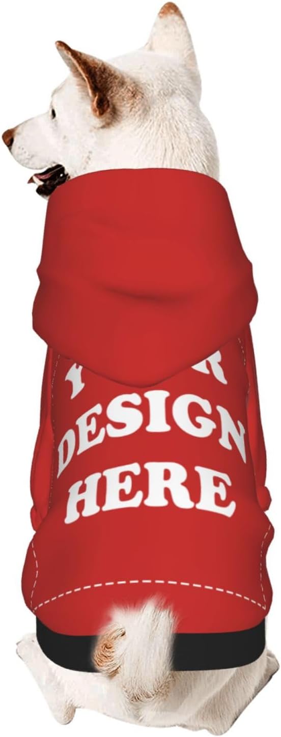 Dog Costume, Custom Dog Hoodie, Dog Name Costume Holiday Pet Pajamas Outfit, Personalized Pet Coat Costumes for Small Medium Large Dogs and Cats for Winter, Red, XXS