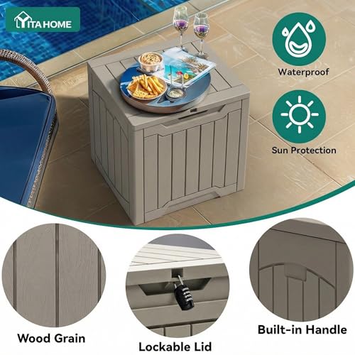 31 Gallon Resin Deck Box Outdoor Storage Box and Waterproof