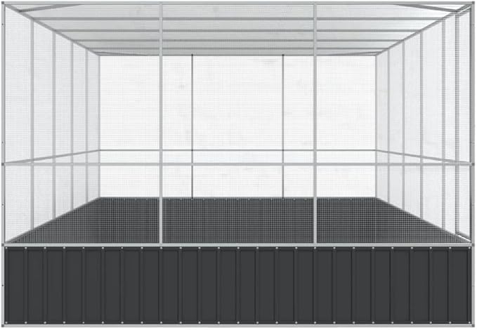 Steel Aviary with Extension, Large Bird Cage with Lockable Door, Aviary Spacious and Versatile Cage Ideal for Parakeets, Parrots, Lovebirds, Cockatiels, Pigeons, 203.9"x120.9"x83.5",-286