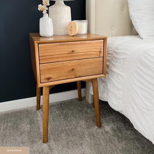 Harper Modern Nightstand Side Accent or End Table with Storage Drawer (2 Count)