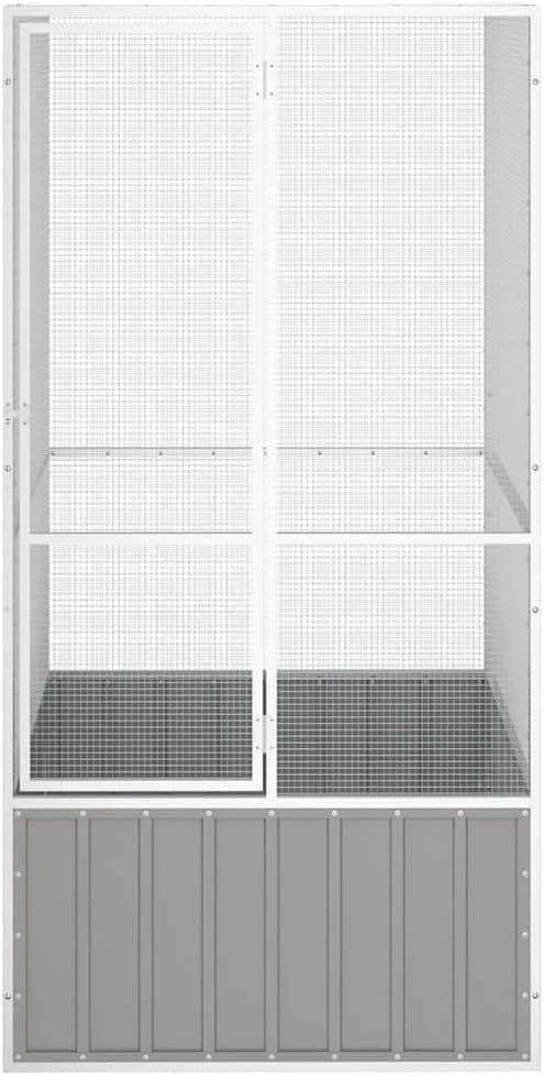 Metal Steel Large Bird Cage for Budgies, Pigeons, Galvanized Steel Birdcage Aviary House, 43.7"x42.1"x83.3", Gray,-672