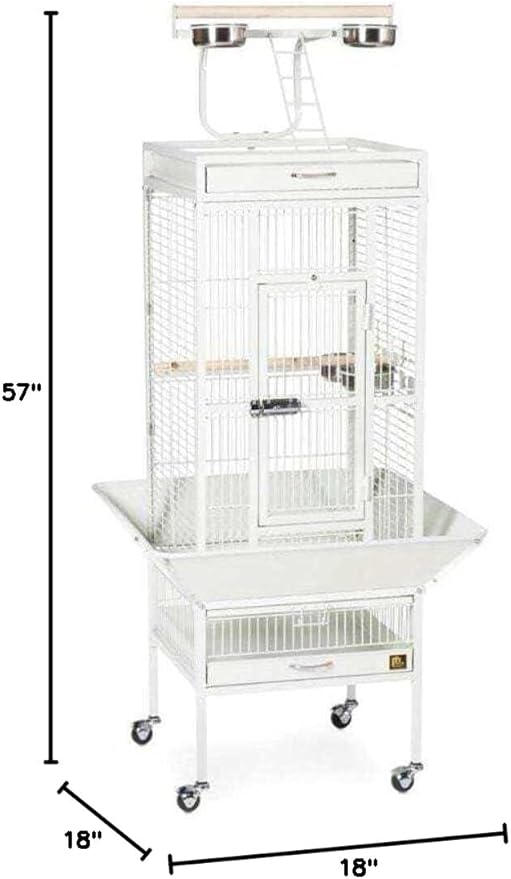 Prevue Hendryx 3151C Pet Products Wrought Iron Select Bird Cage, Chalk White,18'' x 18'' x 57''