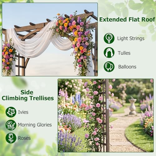 85" Wooden Garden Arch Trellis