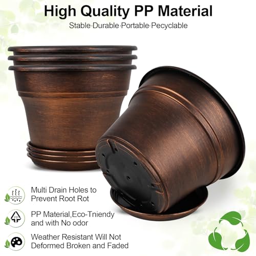 10 Inch Planters Plant Pots Indoor Outdoor (4 Count)