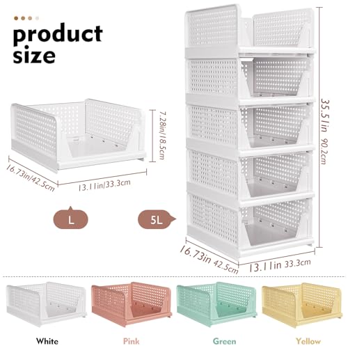 5 Pack Stackable Closet Organizer Box (5 Count)