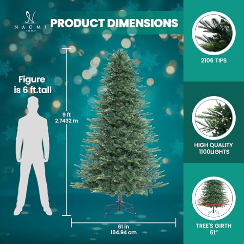 Lujan 9ft Prelit Aritificial Christmas Tree with 2106 Branch Tips