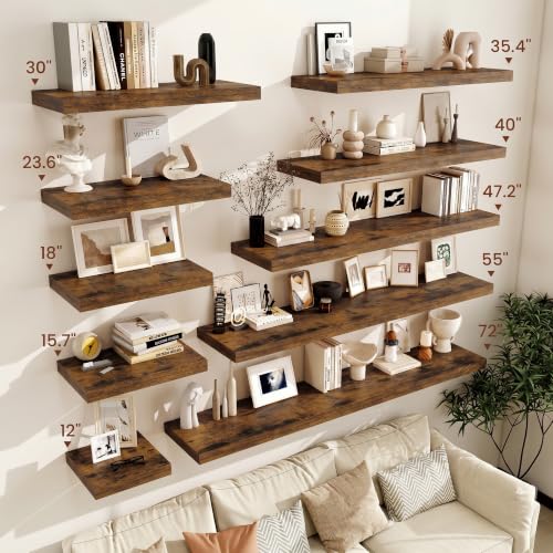 Deep Floating Shelves 40x12” Set of 2 (2 Count)