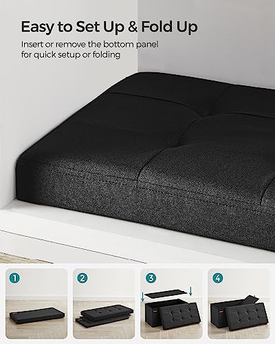 30 Inches Folding Storage Ottoman Bench
