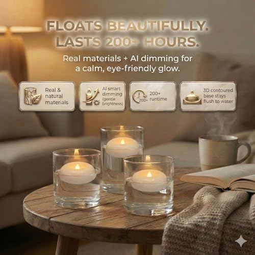 24 Pack Waterproof Flameless Floating Candles (24 Count)