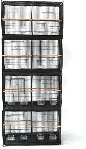 Seny Lot of 4 Breeding Bird Carrier Cage with Dividor for Parakeet Canary Finch Lover Bird (Black)