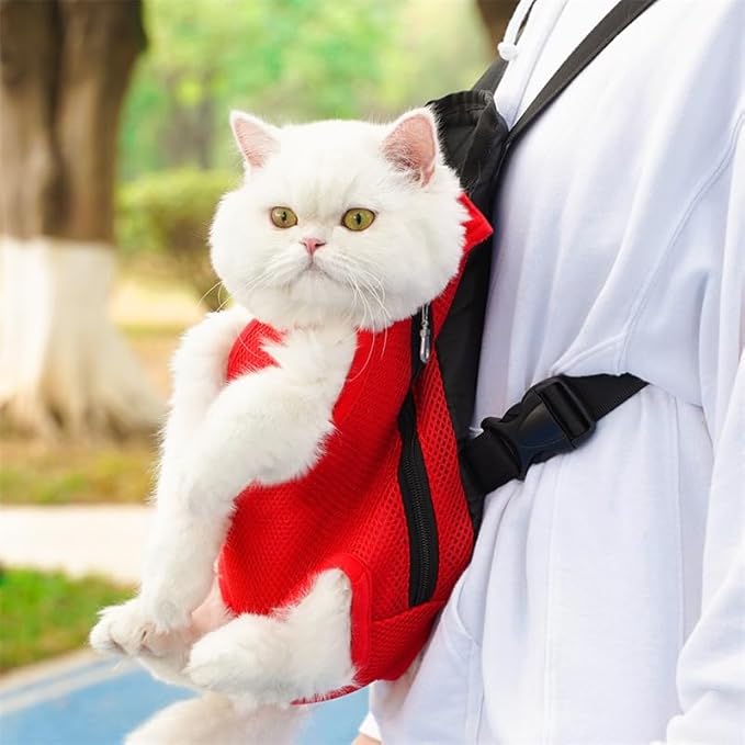 Pet Carrier Backpack - Adjustable Pet Front Cat Dog Carrier Backpack Travel Bag,Legs Out,Easy-Fit for Traveling Hiking Camping for Small Medium Dogs Cats Puppies. (Navy Blue, Medium)