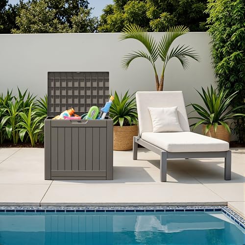 Resin Deck Box 40 Gallon Waterproof Outdoor Storage Box