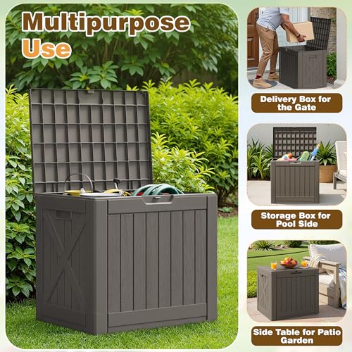 Resin Deck Box 40 Gallon Waterproof Outdoor Storage Box