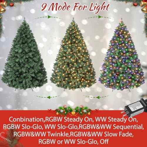 10ft Prelit Fraser Fir Wide Artificial Christmas Tree with RGBW Light