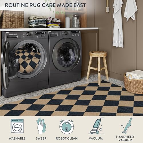 Checkered Easy Jute 9x12 Patio Rug (108 Sq Ft)