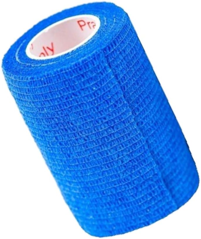Vet Wrap Tape (Blue) (2 Pack) (3 Inch x 15 feet) Self Adhesive Adherent Adhering Cohesive Flex Self Stick Bandage Grip Roll Dog Cat Pet Horse