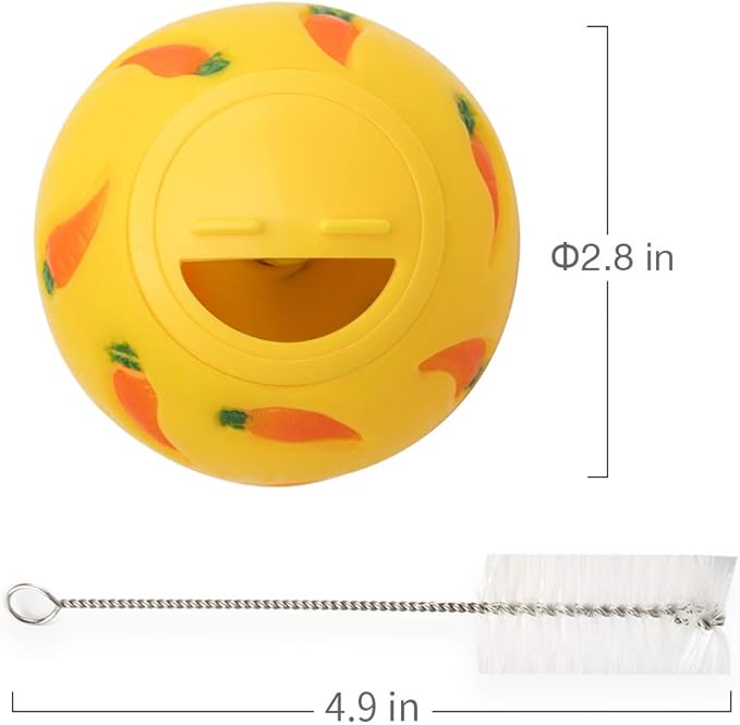 Niteangel Treat Ball, Snack Ball for Small Animals (Small, Yellow & Green)