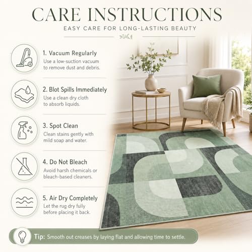 8X10 Area Rugs Modern Abstract Non Slip Washable Large Carpet for Living Room Bedroom (80 Sq Ft)