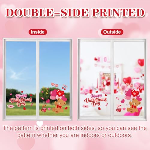 Happy Valentine's Day Window Clings 6 Sheets (6 Count)