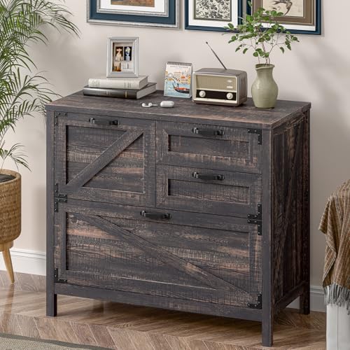Lateral File Cabinet with 4 Drawers for Home Office