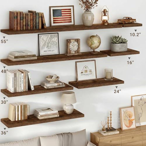 10 Inch Deep Floating Shelves 30x10” Set of 2 (2 Count)