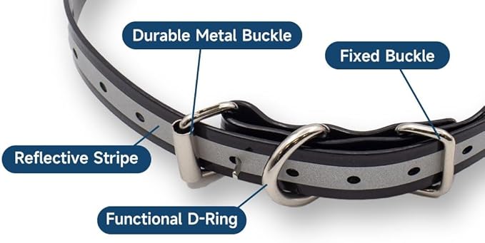 Universal 27 ½” X ¾” Replacement Band Strap for Dog Training Collar - Adjustable Waterproof TPU for Remote E-Collar, Static/Vibration Shock Trainer, Fits Most Bark Control & Obedience Devices
